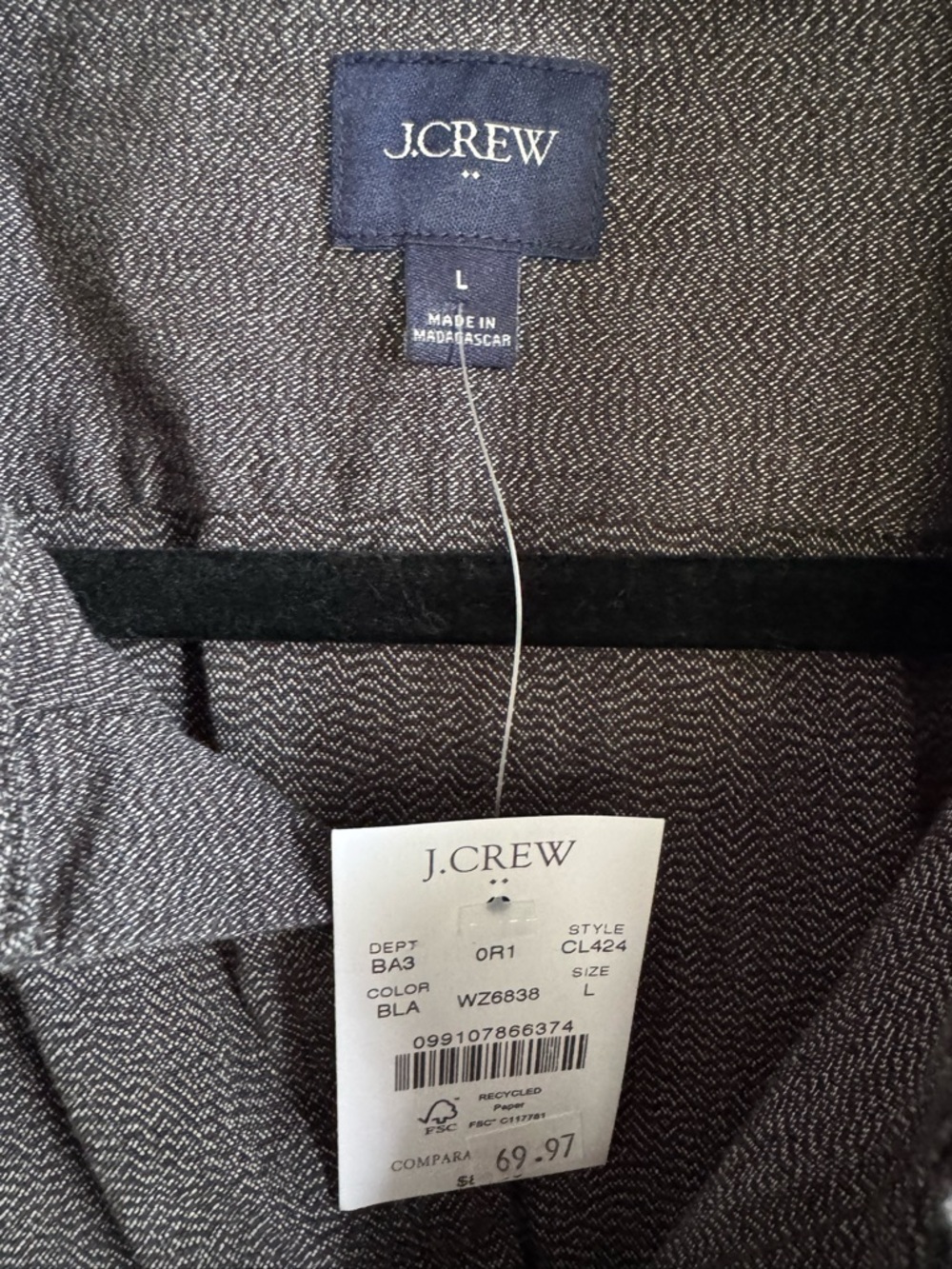 J.Crew Factory Jaspé Cotton Button Down Shirt Size Large - Picture 4 of 4